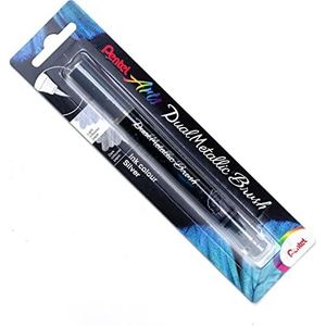Pentel Dual Metallic Penseel Pen - Zilver/Metallic Zilver - XGFH-DZX