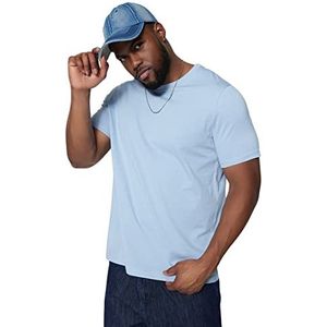 Trendyol Man Regular fit Basic Crew Neck Knit Plus Size T-shirt, Blauw, 3XL, Blauw, 3XL