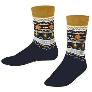 FALKE - Pumpkin Fair Isle - Gedessineerd Katoen Sokken - Blauw - Kinderen