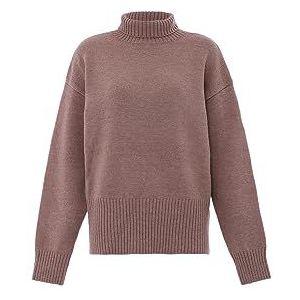 Aleva Dames Slouchy-pullover met rolkraag acryl beige maat M/L, beige, M