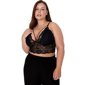 Trendyol Dames Plus Size Bustier Knit Plus Size BH, Zwart, 3XL, Zwart, 3XL