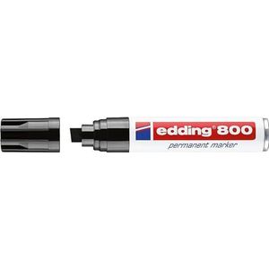 edding 800 permanent marker - zwart - 5 stiften - beitelpunt 4-12 mm - voor brede markeringen - watervast, sneldrogend - wrijfvast - voor karton, kunststof, hout, metaal, glas