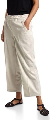 Street One - Damesbroek - Silkstone White - Casual Fit - Hoge Taille - Rechte Pijpen