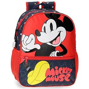 Disney Mickey Mouse Fashion schoolrugzak, aanpasbaar, 27 x 33 x 11 cm, microvezel, 9,8 l, 50 hojas, Schoolrugzak, aanpasbaar aan de trolley
