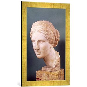 Ingelijste afbeelding van Greek School ""The Kauffmann Head, Head of Aphrodite, copy of the Aphrodite of Cnidus by Praxiteles (fl.375-40 BC) c.150 BC"", kunstdruk in hoogwaardige handgemaakte