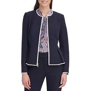 Tommy Hilfiger Dames Hsvj0013-mvy-4 Peplumn jas, middernacht/ivoor, 8, Middernacht/Ivoor, 34