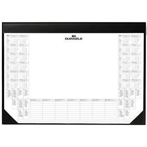 Durable 729101 Schrijfonderlegger met kalenderblok, 25 vel, 590 x 420 mm, zwart, 590 x 420 mm