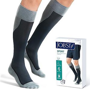 JOBST Unisex Sport Knee High 15-20 mmhg Athletic Compression Socks, Medium, Blauw/Grijs, koningsblauw, One size