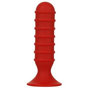 Nanma Ass Jacker anale plug met zuignap, silicone, rood, 13 cm