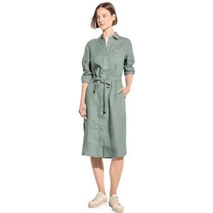 Cecil Dames linnen effen jurk, Soft Salvia Green, XS