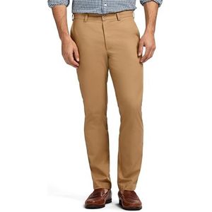 Izod Men's American Chino Flat Front Straight Fit Pant, English Khaki, 34x29