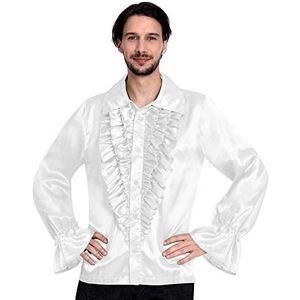 Amscan 9907021 Volwassen Heren Satijn Wit Disco Shirt Maat Standaard