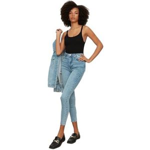 Trendyol Skinny fit skinny jeans met hoge taille, Blauw, 32
