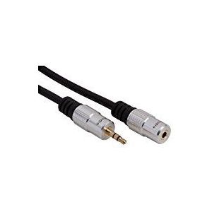 Velleman PAC207C050N Mannelijke naar Vrouwelijke Vergulde Standaard Stereo Plug naar Jack, Meerkleurig, 3.5 mm/5m