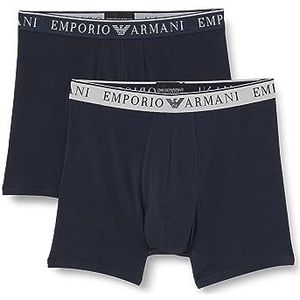Emporio Armani Boxershorts voor heren, verpakking van 2 stuks, marineblauw/marineblauw, S