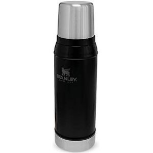 Stanley Classic Legendary Bottle 0.75L / 25OZ Matte Black – Thermosfles houdt 20 uur warm of koud - Vaatwasserbestendig - Roestvrijstalen Thermoskan - Lekvrij - BPA-vrij