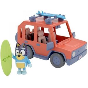 Bluey: Heeler-familiewagen inclusief bandit-figuur: 1 voertuig met ruimte voor 4 figuren - officieel Bluey-verzamelartikel