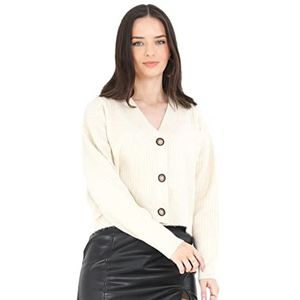 Brave Soul LKC-248SARRI jas, crème, normaal voor dames, Crème, S