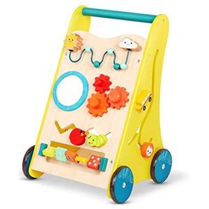 B. toys Houten loopwagen – loophulp met motoriekstrik, horloge, cijfers leren – walker, loophulp, loopwagen, houten speelgoed, babyspeelgoed vanaf 1 jaar