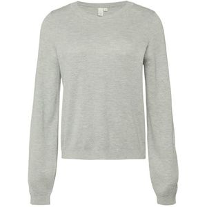 Hoodie - Light Grey - Tricot-Look - Zonder Kraag - Ronde Hals