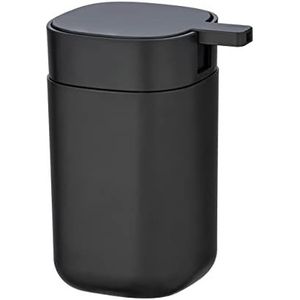 WENKO Zeepdispenser Davos, navulbaar, badkameraccessoire in trendy all-black design voor een trendy interieurstijl in badkamer en gastentoilet, BPA-vrij, inhoud 350 ml, 9,8 x 13 x 7,8 cm, mat zwart