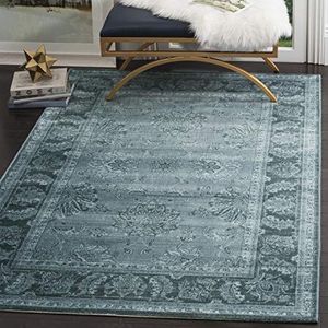 Safavieh Vintage geïnspireerd tapijt, VTG265, geweven viscose, 121 x 170 cm, lichtblauw/donkerblauw