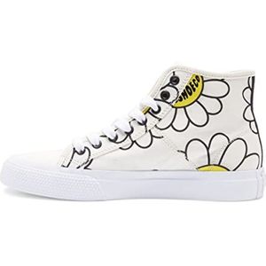DC Shoes Dames Manual Sneakers, White Black Flower, 40.5 EU