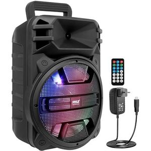 Pyle - Draagbare Bluetooth Luidspreker - Zwart - 800 Watt - Met Wielen