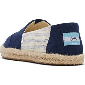 TOMS Dames Alpargata Touw Classic Loafer Flat, Marineblauwe strepen, 36.5 EU
