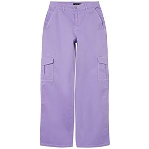 NAME IT Nlfhilse Hw Wide Cargo Pant Broek voor meisjes, Zand Verbena/Detail: witte stiksels, 146 cm