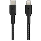 Belkin gevlochten USB-C/Lightning-kabel (iPhone-snellaadkabel voor iPhone 14 en ouder) Boost Charge MFi-gecertificeerde iPhone USB-C-kabel(2 m, zwart)