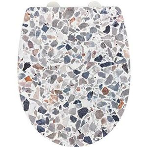 WENKO WC-bril Terrazzo, hoogglans oppervlak, wc-deksel met softclosemechanisme van onbreekbaar thermoplast, recyclebaar kunststof, afmetingen (B x D): 36,5 x 45 cm, meerkleurig