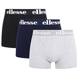 Ellesse Hali Boxershorts voor heren, zwart, grijs en marineblauw, extra groot, Zwart, Grijs en Marineblauw, XL