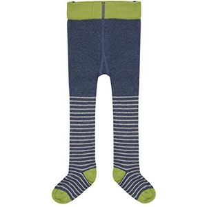 loud + proud Uniseks gebreide panty voor kinderen, GOTS-gecertificeerde panty, ultramarine/strepen, 110/116 cm