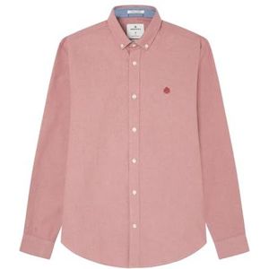 SPRINGFIELD Oxford LS Solid Herenoverhemd, Rood (Hibiscus), L