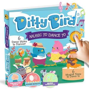 DITTY BIRD Music to Dance to Kinderliedjes geluidenboek - Babyspeelgoed met muziek en geluid. Met 6 geluidsknoppen om Engels te leren. Perfect voor kinderen vanaf 1 jaar