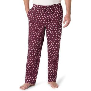 Amazon Essentials Men's Geweven pyjamabroek met rechte pasvorm, Bordeauxrood Papegaaiduiker, XXS