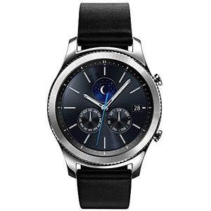 TELLUR Lederen Horlogeband voor Samsung Gear S3/Horloge 46mm-22mm, Zwart