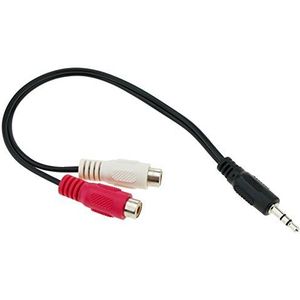 Cablematic pn02031515015162708 – audioadapter stereo jack 3,5 mm (25 cm) kleur rood en wit