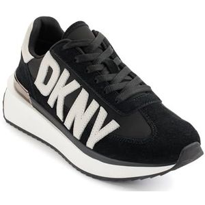DKNY Arlan Lace-Up Sneakers voor dames, zwart, 38 EU, zwart, 38 EU