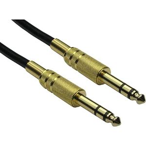 RS PRO Aux-kabel, 6,35 mm stereo-aansluiting / 6,35 mm stereo-aansluiting stekker L. 10 m zwart