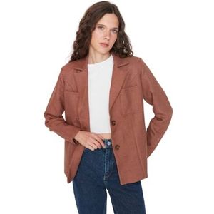TRENDYOL Blazer - Brown - Regular, Camelkleuren, 34