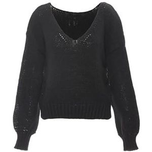 sookie Dames, modieuze polyester zwart maat XS/S pullover sweater, zwart, XL
