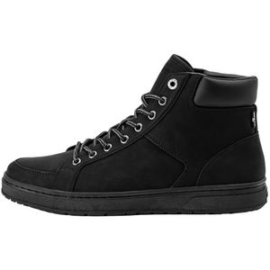 Levi's Piper Mid Sneaker, Full Black, 47 EU, Zwart, 47 EU