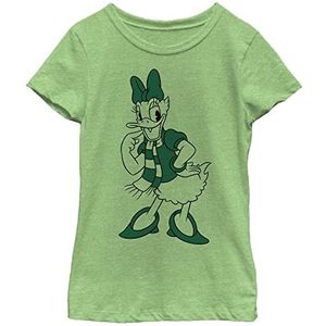 Disney Characters Pine Daisy Girl's Heather Crew Tee, Green Apple, X-Small, Apple Green, XS