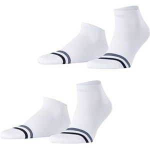 ESPRIT Heren Korte sokken Accent Stripe Multipack M Sn katoen kort gedessineerd 2 paar, Wit White 2000, 39-42