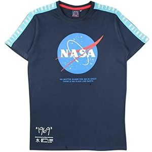 Nasa - Heren T-shirt met logo van marineblauw katoen, Marineblauw, XL