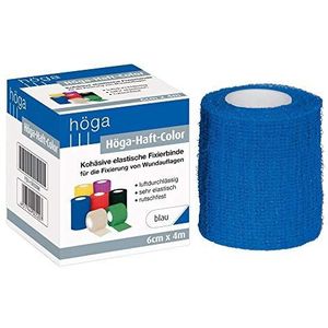 Hoogga-hecht-kleur blauw 6 cm x 4 m uitgerekt, kokachtig (zelfklevend) elastische fixeerbinding, 2-pack (2 x 1 stuks)