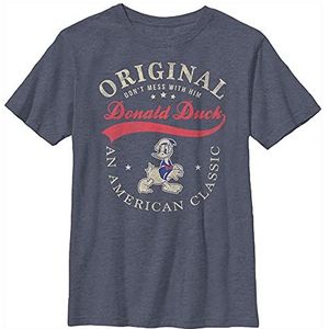 Disney Characters The One and Only Donald Boy's Heather Crew T-shirt, Navy Heather, S, Marineblauw heide, S