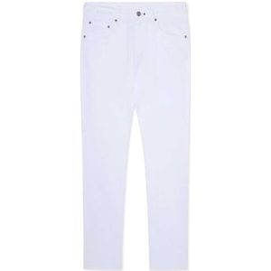 Hackett London Heren Mel Cot Linnen Streep Jeans, Wit (Wit), 32W/32L, Wit (wit), 32W / 32L